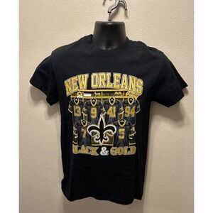 Vintage New Orleans Saints Tshirt‎ I Believe, Goat Black And Gold Size Small NFL